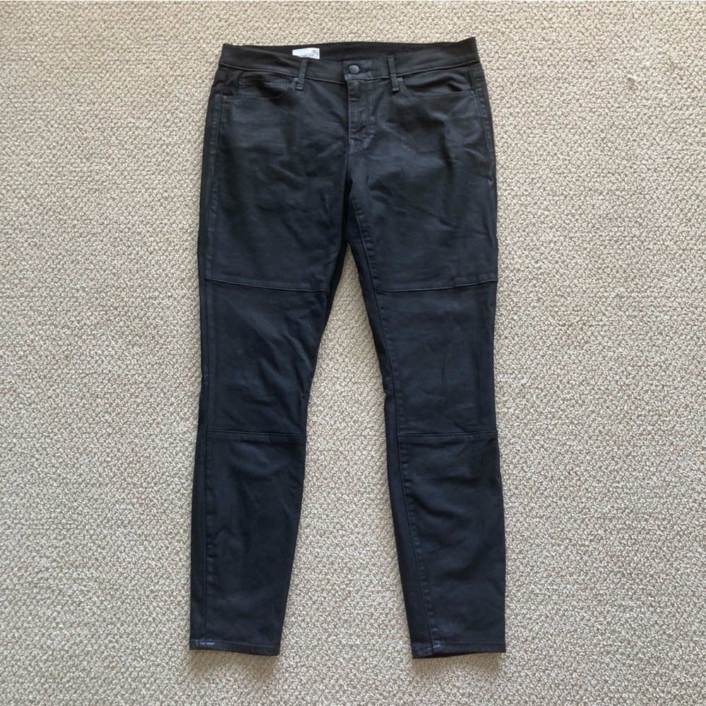 Gap 1969 Black Shine Skinny Legging Jeans Size 30 Stretch Pants Bottoms EUC